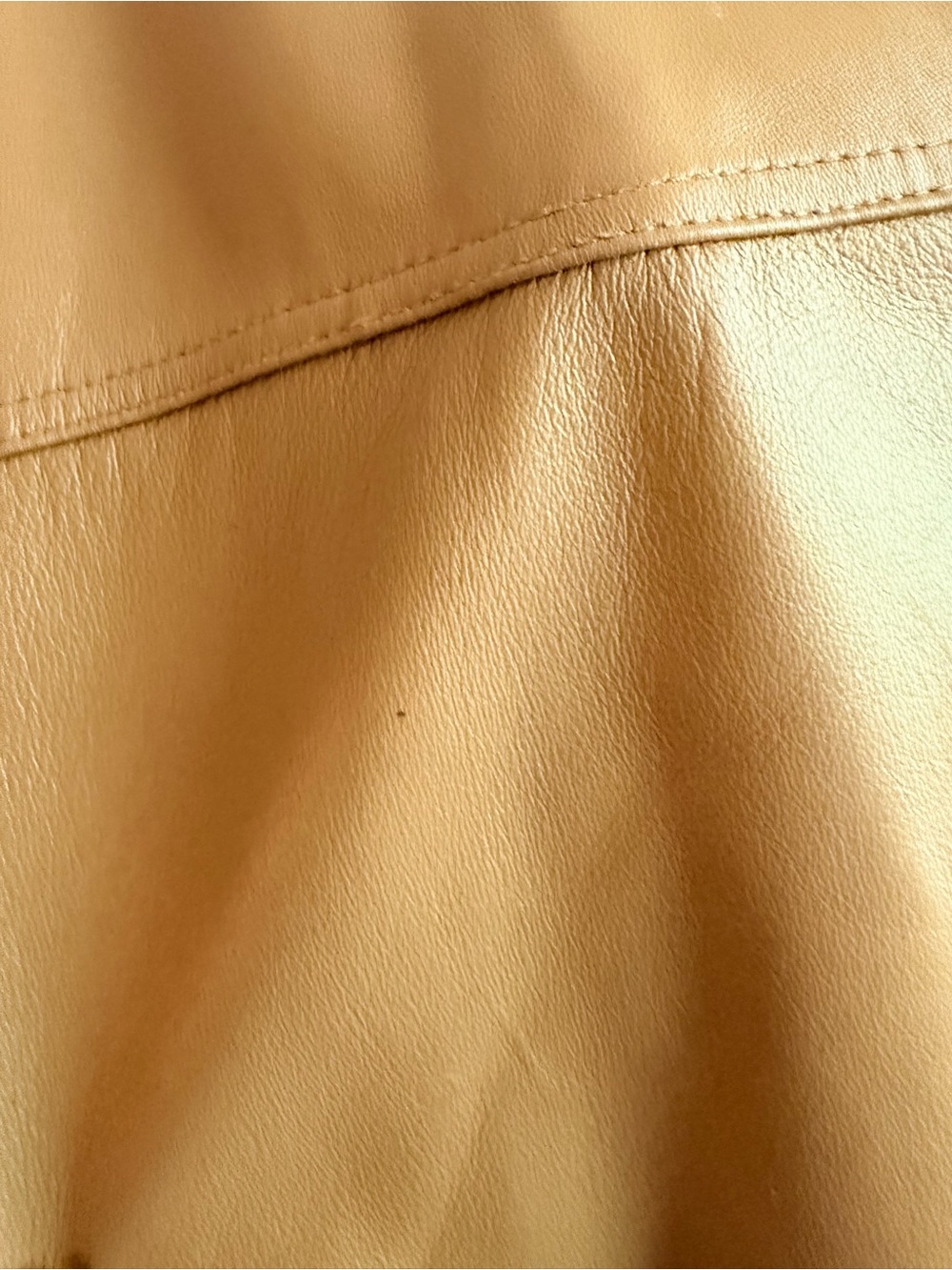 Women's Tan butter soft Leather Button-Front Jacket - Picture 8 of 8
